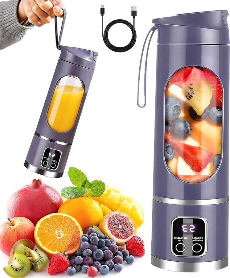 Mini Blender Persoonlijke Blender Smoothies Maken Compact Ontwerp 350 ml Wit
