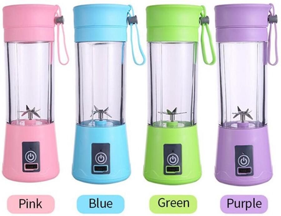 Qualy living Mini Blender Blauw USB Compact 6 Messen Blender To Go 400 ML Smoothie Maker Sporten - Foto 2