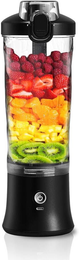 Mini Blender to go Smoothie Maker Draagbare Blender Oplaadbare mini Blender Portable Blender Lichtgewicht Blender draadloos Blender Blenders Blender smoothie Zwart