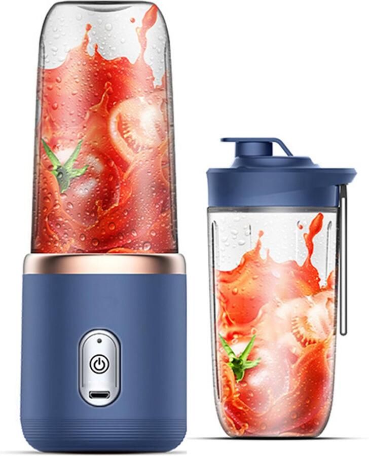 Mini blender voor milkshakes en smoothies oplaadbare USB fruit-sapbeker 6 messen draagbare blender voor keuken reizen outdoor en sport