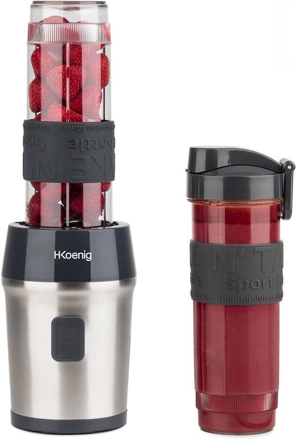 Mini Blender Smoothie Maker Compact 570 ml BPA-vrij 300W Krachtig 2 flessen met reisdeksel 4 roestvrijstalen messen Zwart