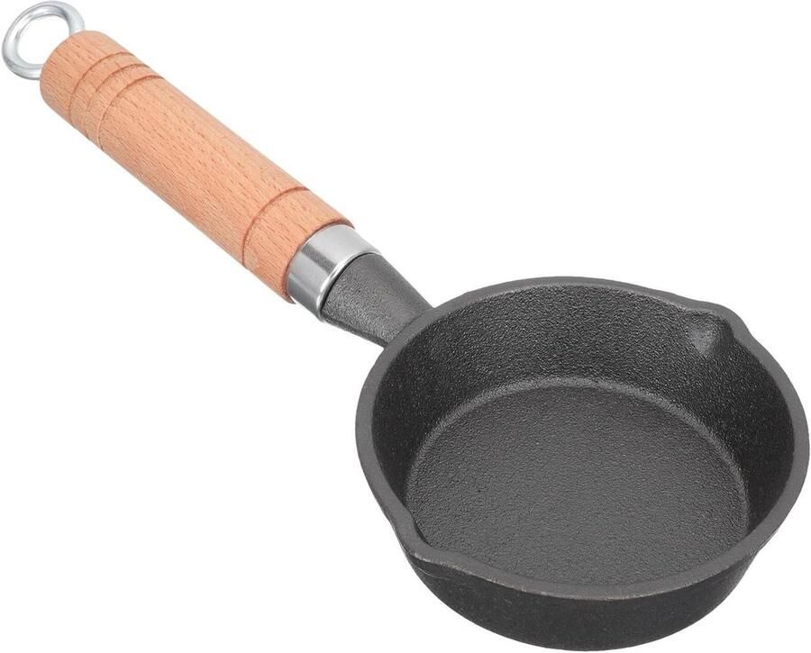 Mini Braadpan Gietijzer Koekenpan Omeletpan Ontbijt Maken Antiaanbaklaag Hittebestendig 439 Gram Zwart
