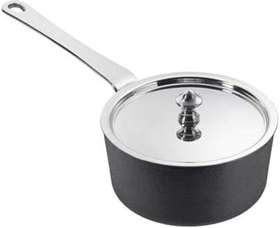 Mini Braadpan Gietijzeren Pan Koken en Serveren Ovenbestendig tot 260°C 12 x 8.5 cm Zwart