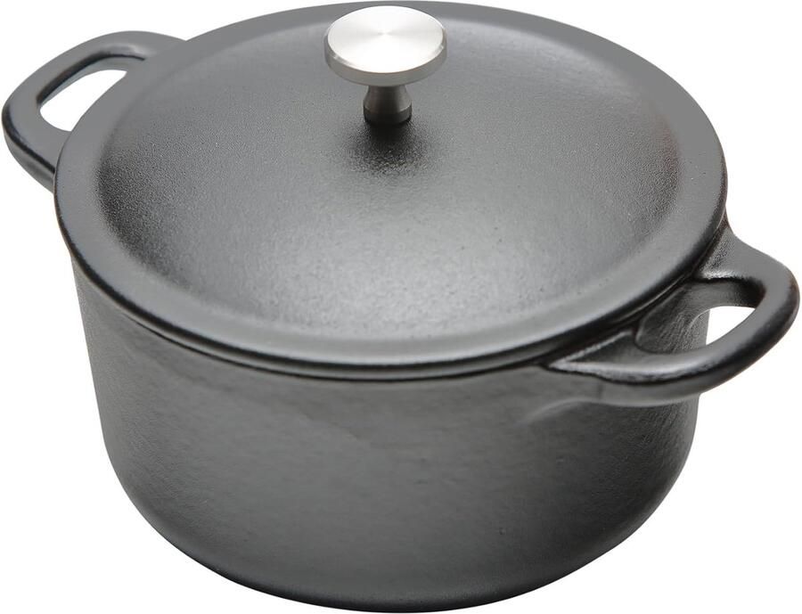 Mini Braadpan Individuele Porties Koken en Serveren Uitzonderlijke Warmtebehoud 0.3 Liter Zwart