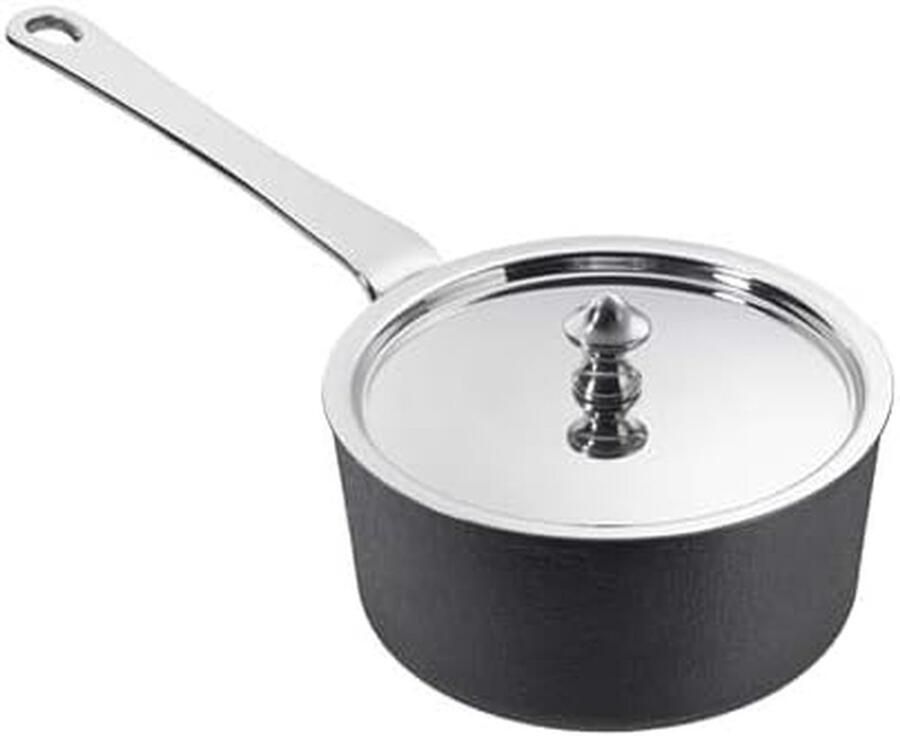 Mini Braadpan Kookpan Sauspan Koken en Serveren Gietijzer met Oliebruining 12 x 85 cm Zwart
