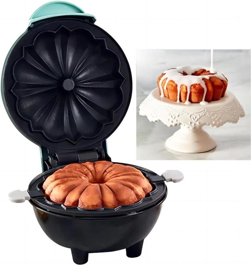 Mini-broodbakmachine maakt lavacakes donuts en wafels dubbelzijdige verwarming antiaanbaklaag compacte ontbijt- en snackmaker