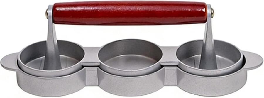 Mini Burgerpers Patty Maker Pasteitjes Maken Maakt 3 tegelijk 215x88cm Zilver