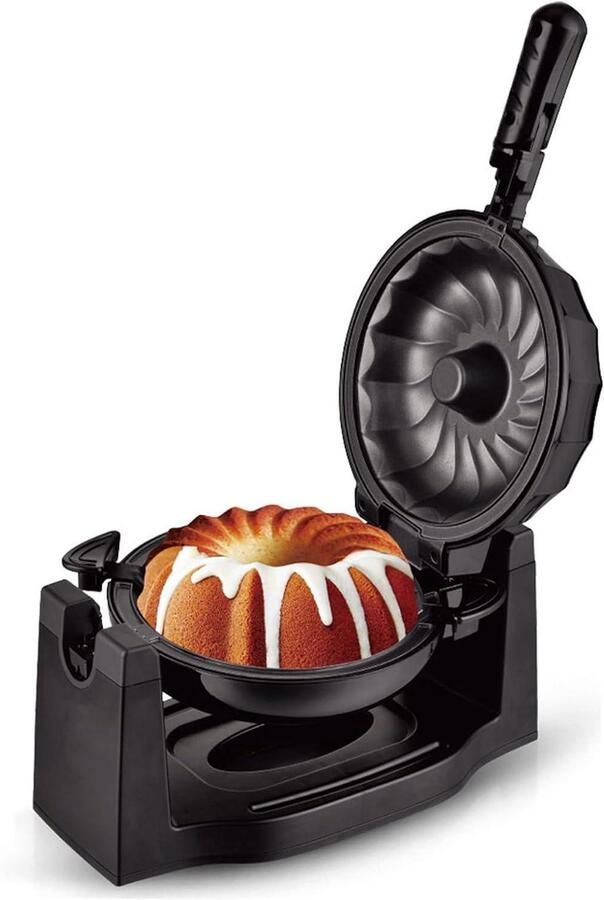 Mini Cake Machine Broodmachine Bakplaat Thuis Bakken Dubbelzijdige Verwarming 25 cm Diameter Zwart