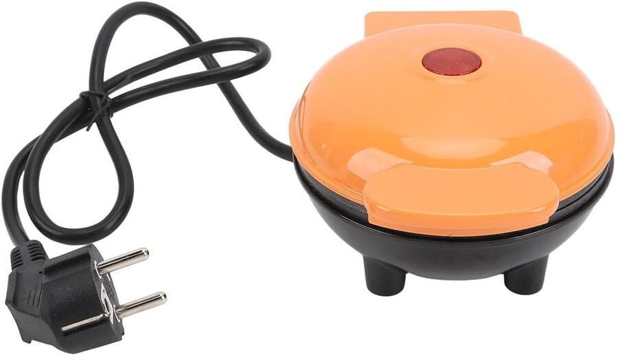 Mini Cake Maker Elektrische Bakvorm Snel Ontbijt Maken Dubbelzijdige Verwarming 350 Watt Oranje
