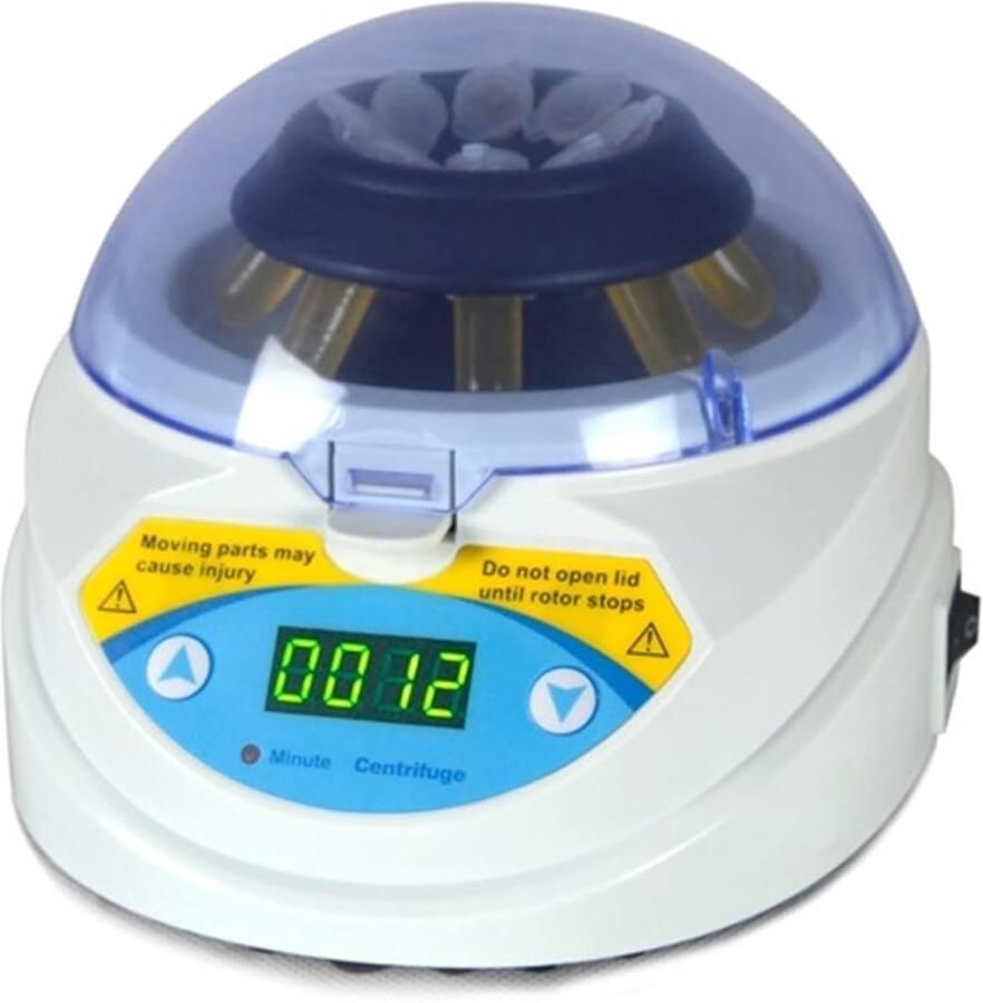 Mini Centrifuge Laboratorium Centrifuge Monsters Scheiden Eén Hand Bediening 8 Buisgaten Wit