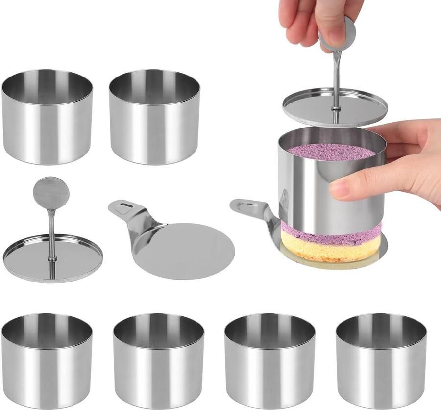 Mini Cheesecake Mallen voor Perfecte Taartjes Jelly Moulds en Cake Ringen van RVS - Foto 1