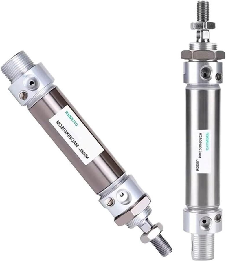 Mini Cilinder Pneumatische Buffer Automatisering Toepassingen Verstelbare Buffer 100 mm Zilverkleurig