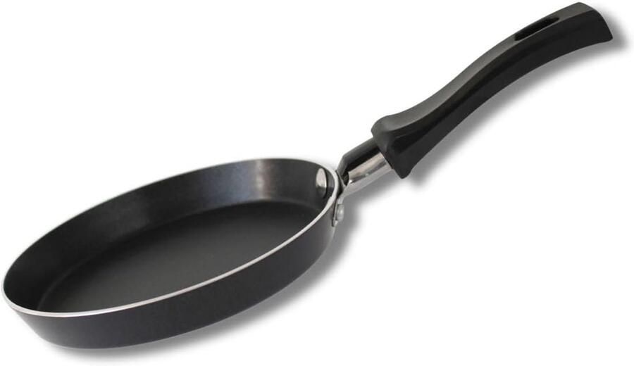 Mini Crêpemaker Pannenkoekenpan Koekenpan Ontbijt Bakken PFAS-vrije Keramische Coating 14 cm Diameter Zwart