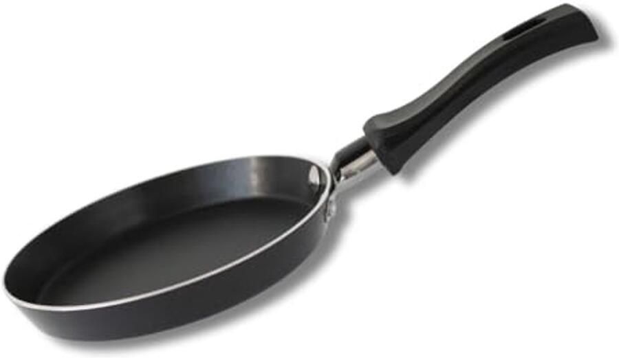 Mini Crêpemaker Pannenkoekenpan Koekenpan Ontbijt Bakken PFAS-vrije Keramische Coating 14 cm Diameter Zwart