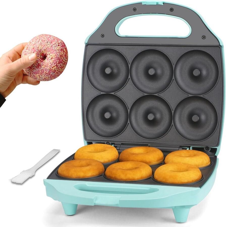 Mini Donut Bakmachine voor 6 Stuks Perfect voor Ontbijt Tussendoortjes en Desserts