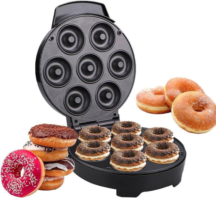 Mini Donut Maker Donut Machine Wafel Zelfgemaakte Snacks Snelle Bereiding 7 Donuts Niet gespecificeerd