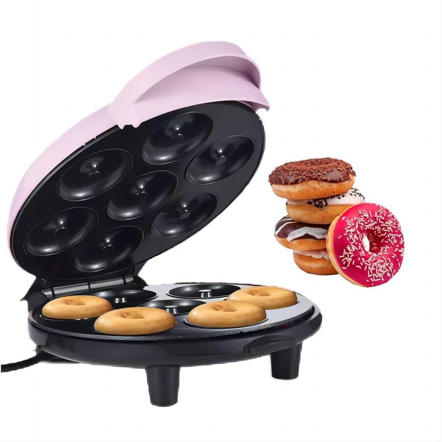 Mini-donutmaker Geschikt voor 7 gaten en antiaanbaklaag roze