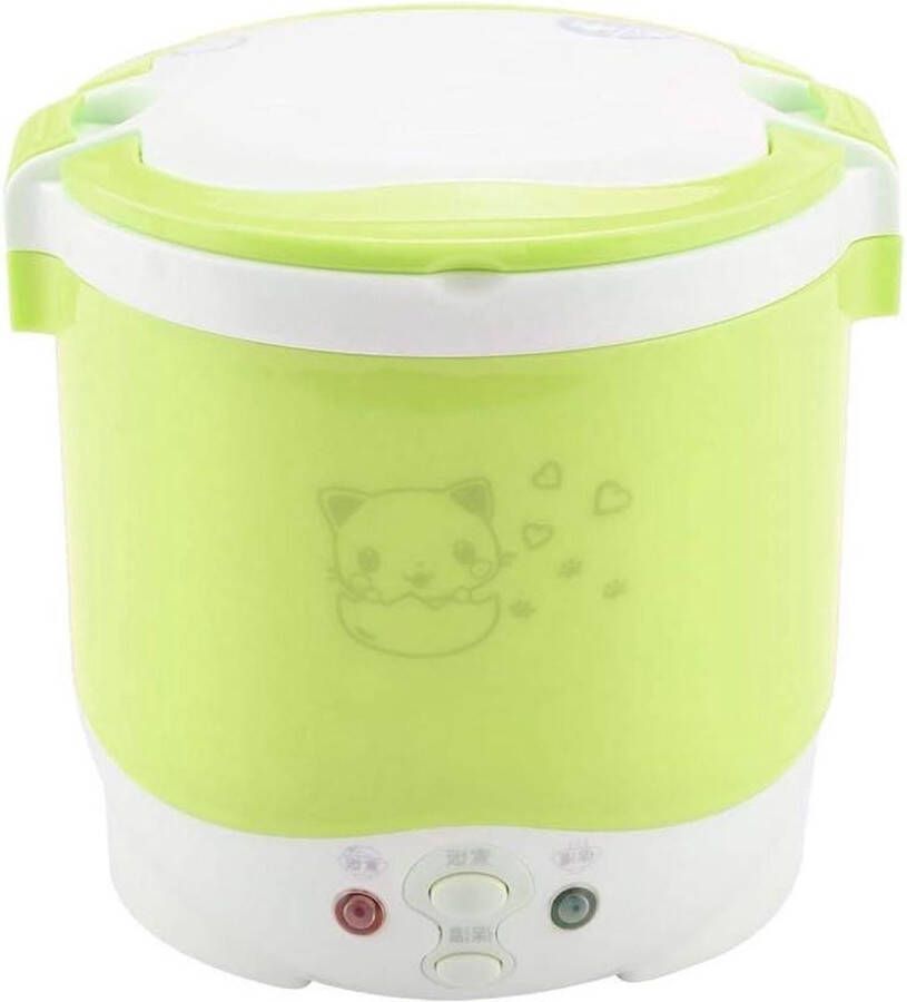 Reisijskoker draagbaar 24 V 12 V met 100 W vermogen 1 l mini-rijstkoker voor vrachtwagens en auto's 2 kopjes roestvrijstalen antiaanbaklaag