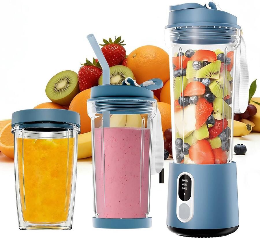 Mini draagbare blender Persoonlijke sapcentrifuge 500 ml kleine blender voor shakes en smoothies 300 watt mini-smoothiemaker Type-C draagbare smoothieblenders voor binnen en buiten
