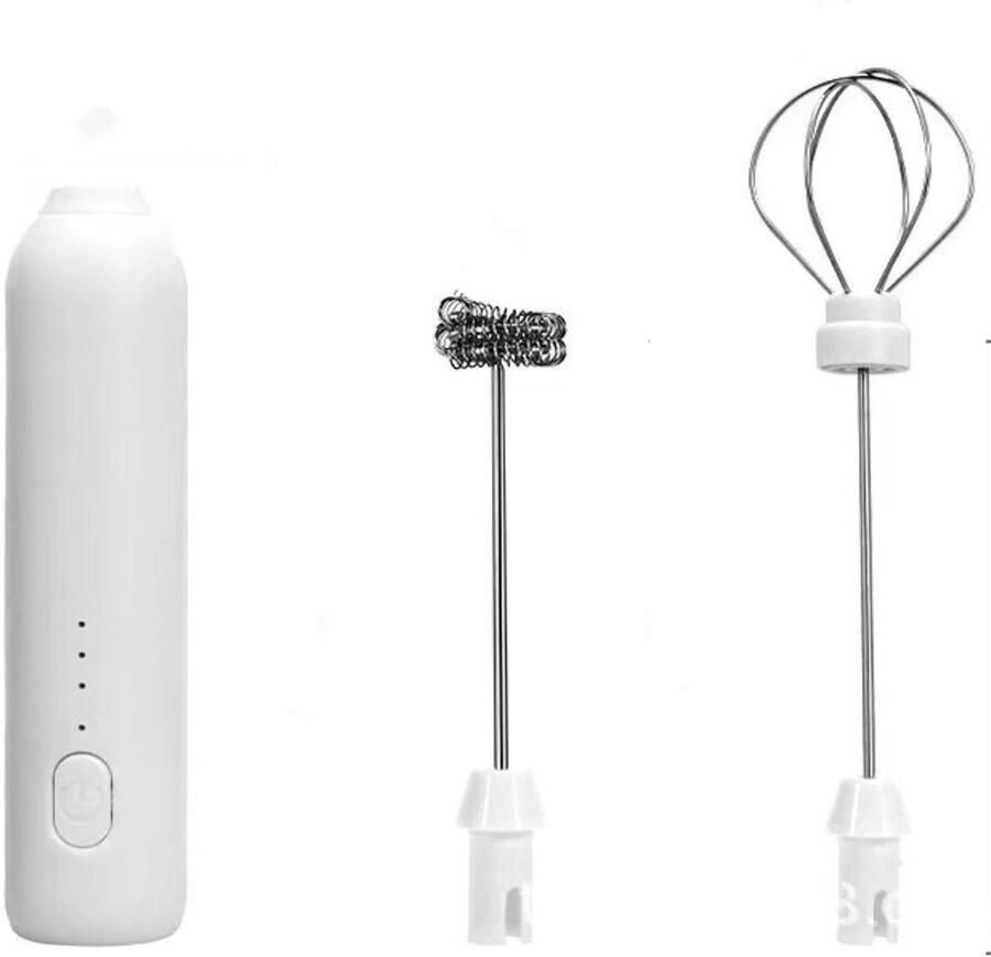 Mini draagbare melkopschuimer – electrisch – Handheld elektrische melkopschuimer en eierklopper – Multifunctioneel voor koffie melk en eieren – Drie snelheden instelbaar – Huiselijk gebruik