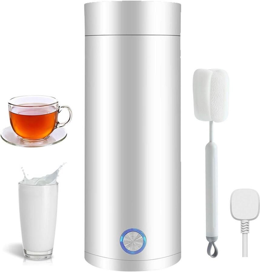 Mini Draagbare Waterkoker 400 ml Reiswaterkoker met Automatische Uitschakeling en Reinigingsborstel