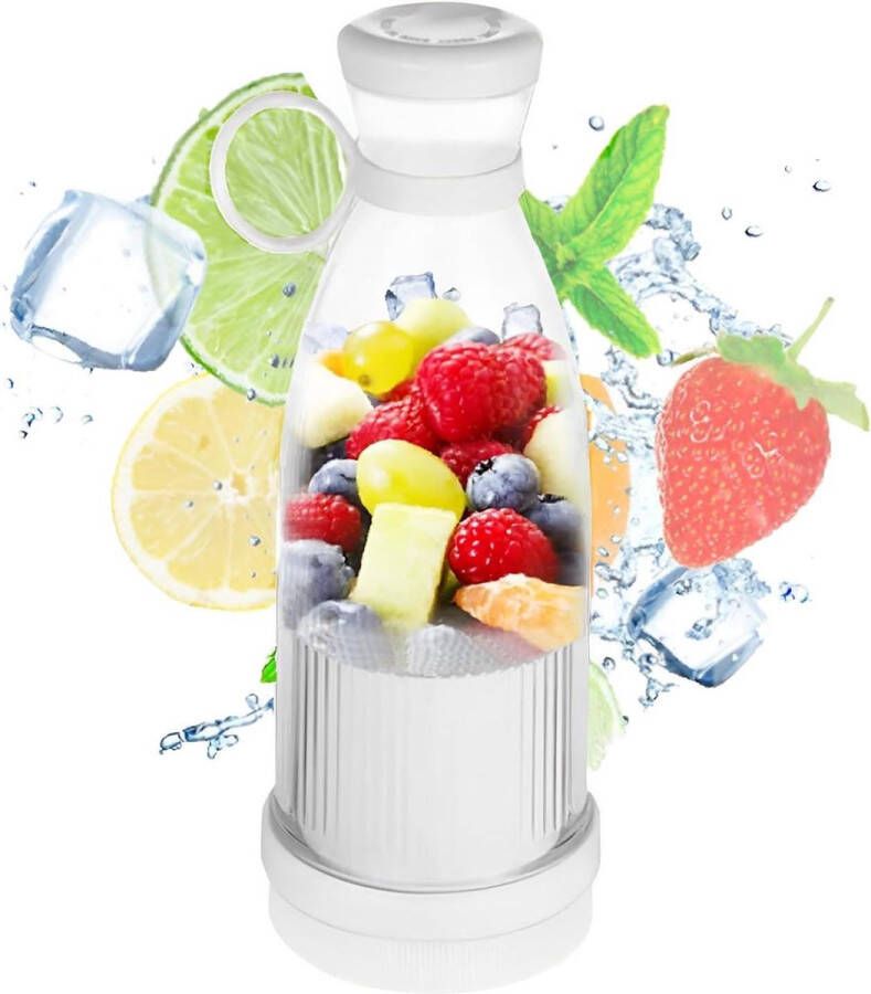 Mini Draggable Blender 300ml Persoonlijke Blender USB Oplaadbaar Mini Shakerfles voor Shakes Sappen Smoothies Roestvrij Stalen Messen 304 Inclusief USB-kabel