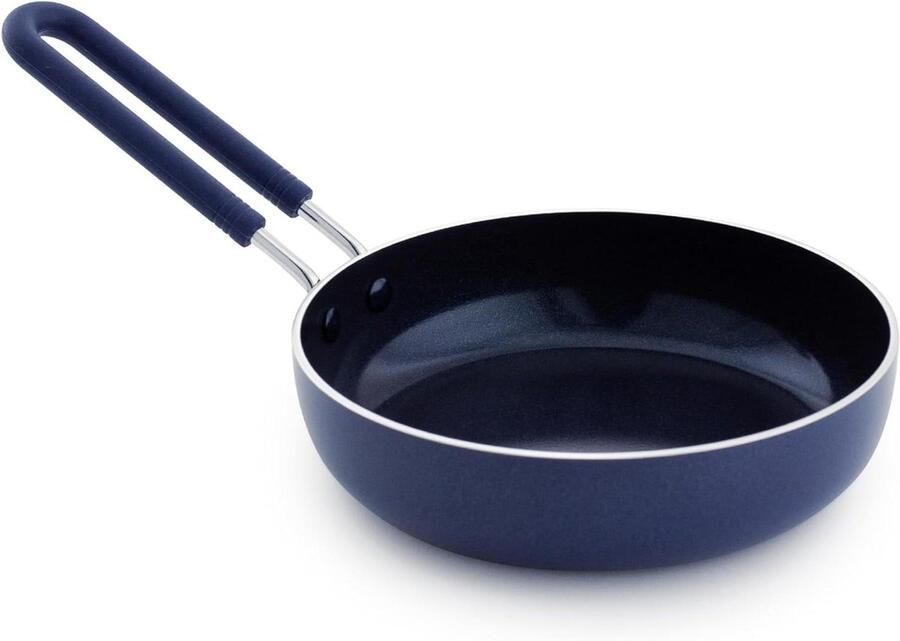 Mini Ei Pan Koekenpan Klein Snel Ontbijt Maken Diamant Versterkte Coating 7.5 Inch Blauw