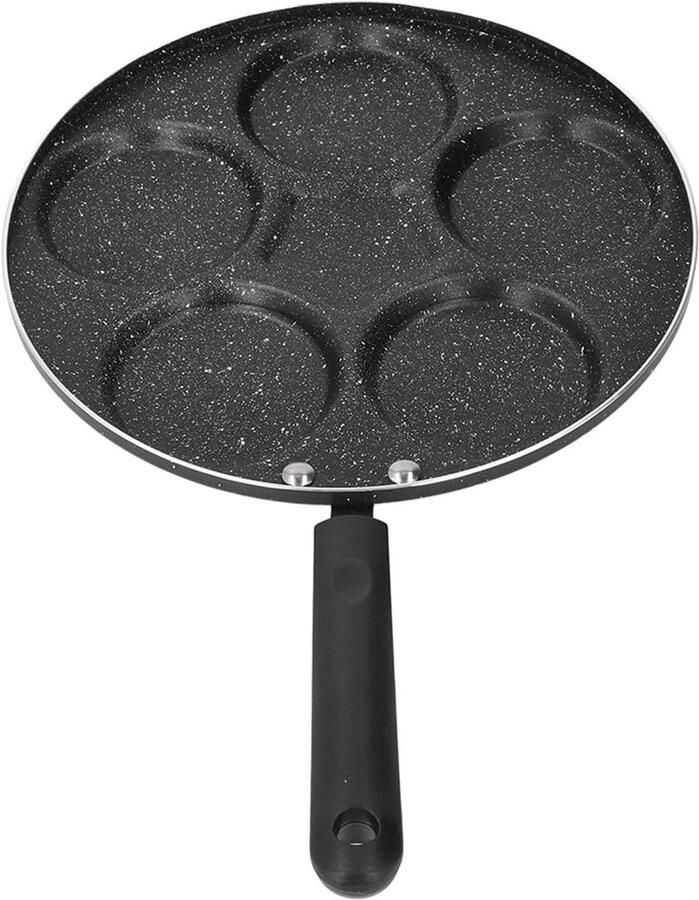 Mini Ei Pan Koekenpan Omelet Ontbijt Maken Geavanceerde Antiaanbaklaag 17.5cm Handvat Zwart