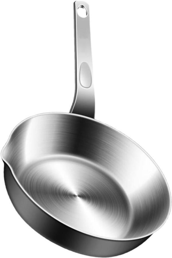 Mini Eierkoekenpan Kleine Koekenpan Ontbijt Maken Met Schenktuit Compact Formaat Zilver