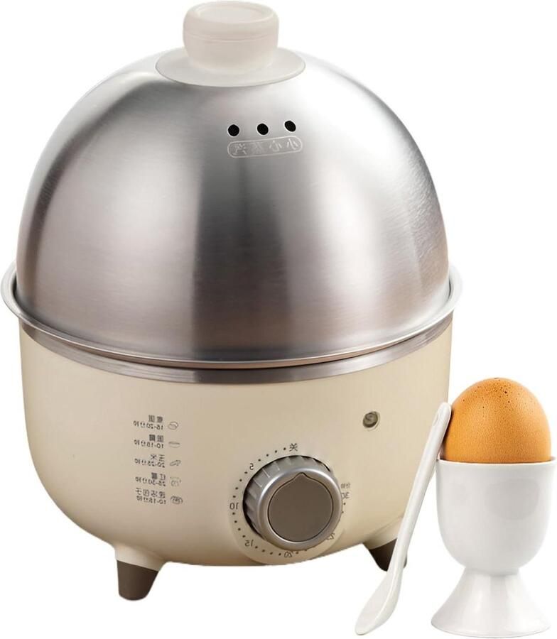 Mini Eierkoker Ontbijtmachine Snel Ontbijt Maken Automatische Uitschakeling Voor 1-2 Personen Wit