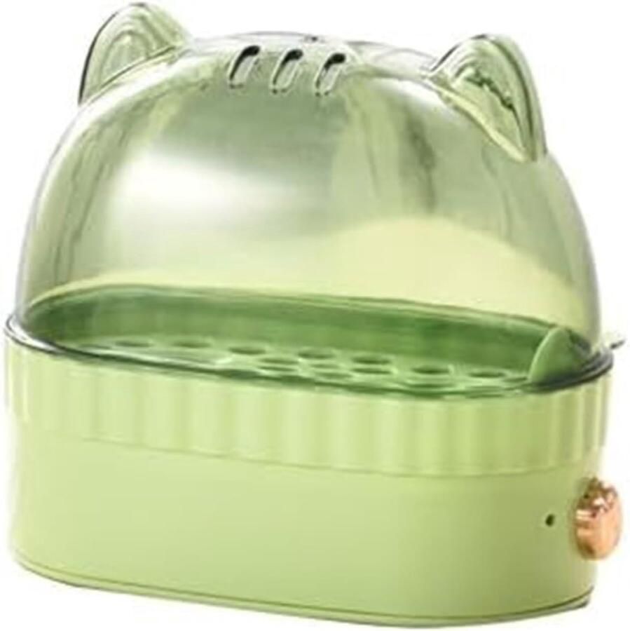 Mini Eierkoker voor 2 Snel Ontbijt Automatische Uitschakeling Compact Ontwerp Wit Groen