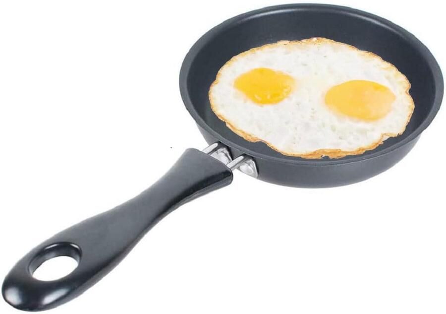 Mini eierpan 12 cm 14 cm Antiaanbak koolstofstaal met hittebestendige handgreep voor gas elektrisch fornuis