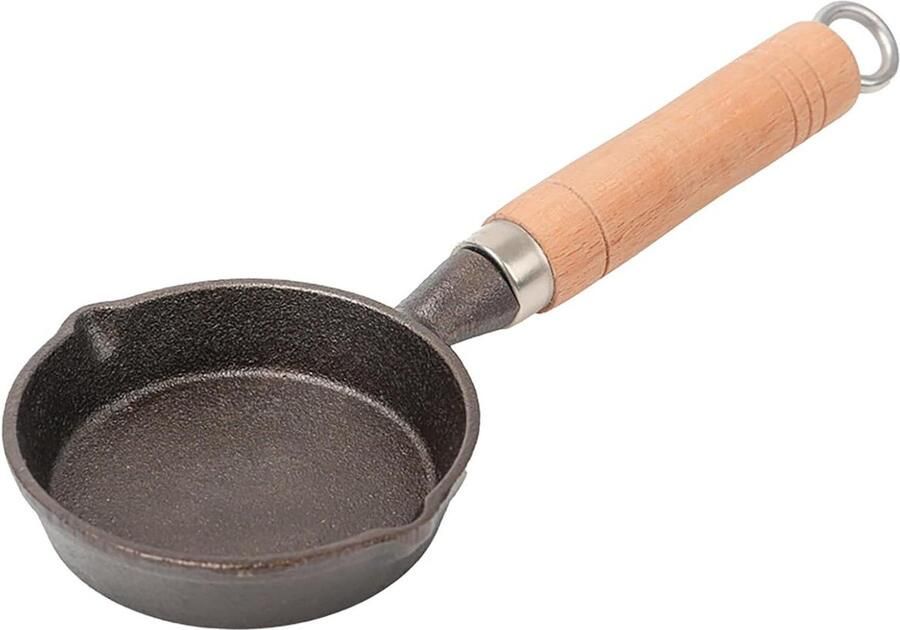 Mini eierpan Kleine koekenpan Ontbijt bereiden Gelijkmatige warmte 10 cm diameter Zwart
