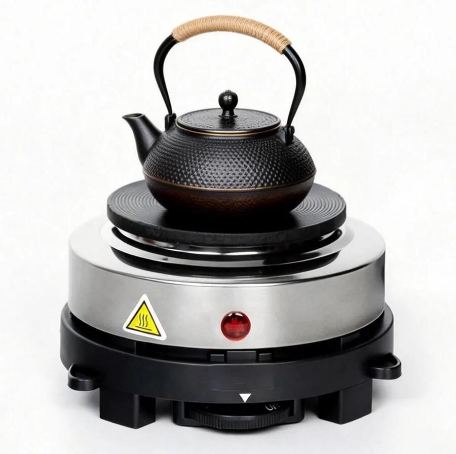 Mini elektrisch fornuis 500W klein elektrisch fornuis kan gebruikt worden om koffie te zetten en te koken 6 temperatuurinstellingen compact en draagbaar Geschikt voor gebruik in de keuken en op kantoor.(Waterfles niet inbegrepen)