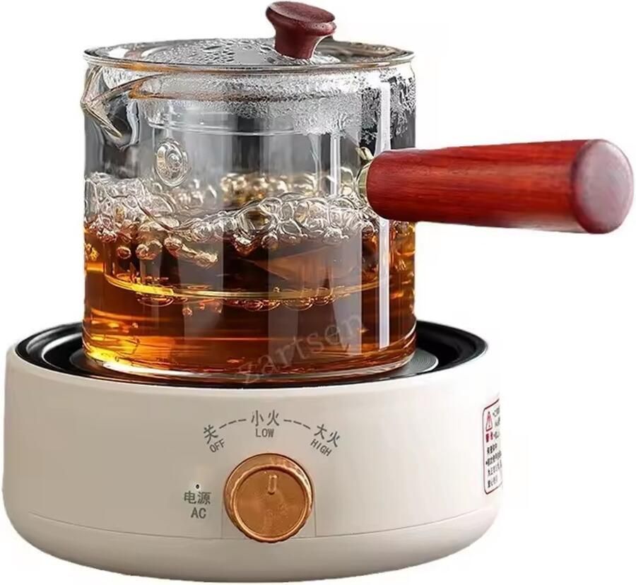 Mini Elektrisch Kookplaat Draagbaar Fornuis Multifunctionele Keramische Infrarood Verstelbaar Vermogen Geschikt voor Thee Koffie En Melk Opzetkookplaat 500 Watt