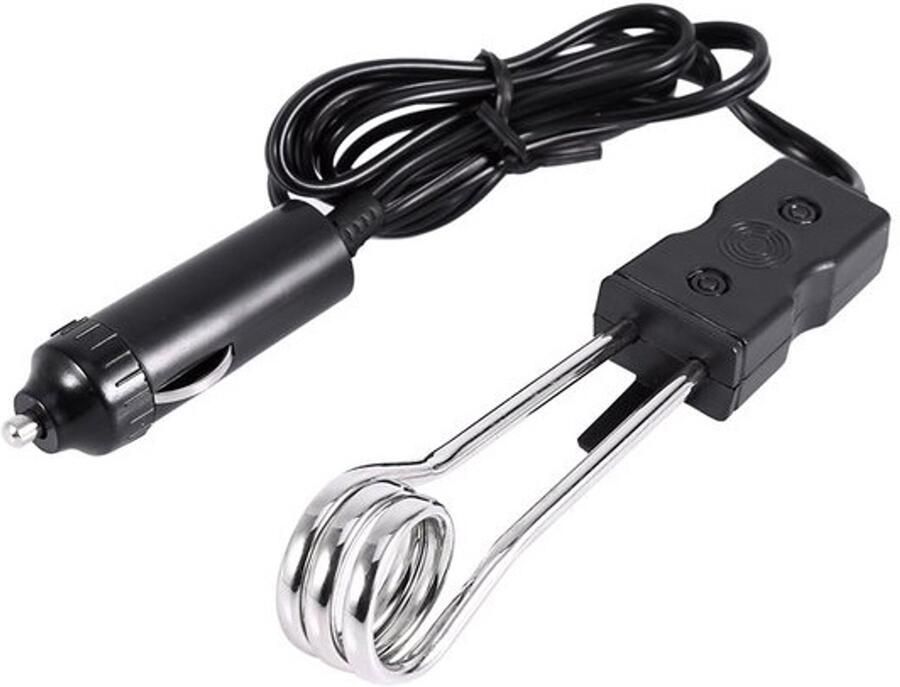 Mini-elektrische boiler Draagbare waterkoker Water verwarmen onderweg Laag stroomverbruik 12 volt Zwart