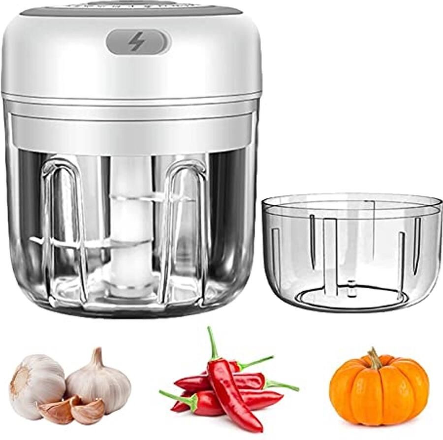 Mini elektrische groentehakker met USB-oplaadfunctie 100 ml en 250 ml