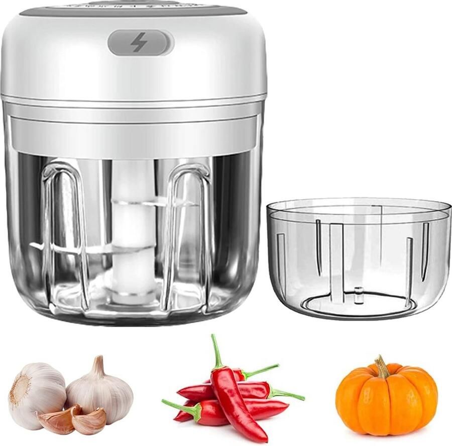 Mini elektrische groentehakker met USB-oplaadfunctie 100 ml en 250 ml