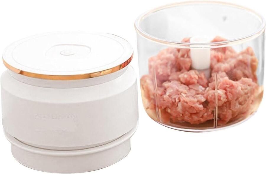 Mini Elektrische Hakker Keukenmachine Knoflook Snel Ingrediënten Snijden USB Oplaadbaar 10 x 8 x 8 cm