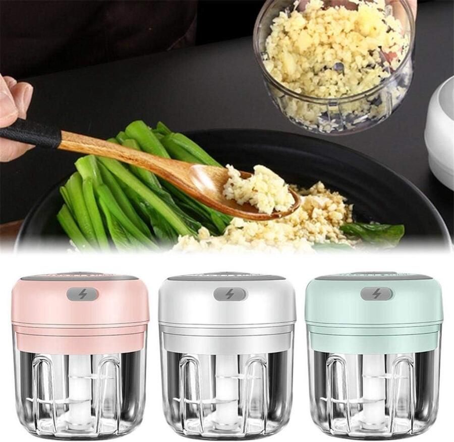 Mini-elektrische hakmolen 250 ml USB-oplaadbare keukenmachine voor groenten vlees en fruit