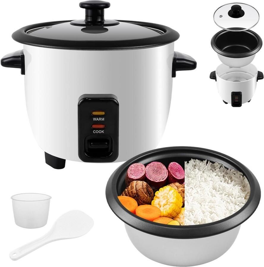 Mini Elektrische Rijstkoker met Warmhoudfunctie en Anti-aanbaklaag 0 6 Liter