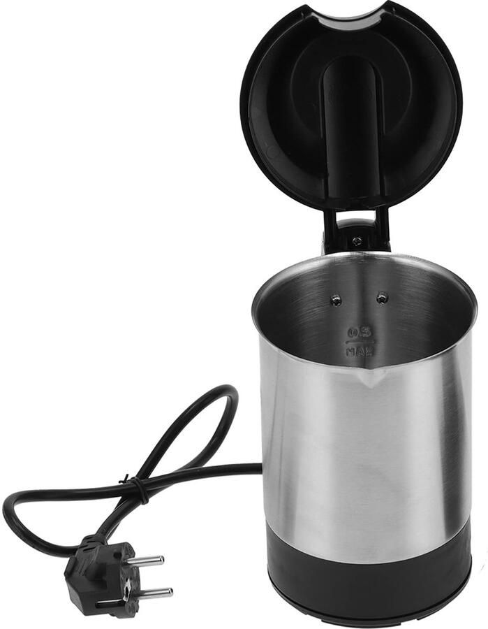 Mini elektrische waterkoker 0 5L roestvrijstalen waterkoker voor op reis vissen voor het gezin kokend water