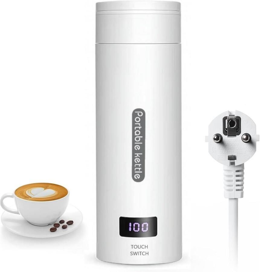 Mini Elektrische Waterkoker 380 ml Draagbare Thermoskan met Automatische Uitschakeling
