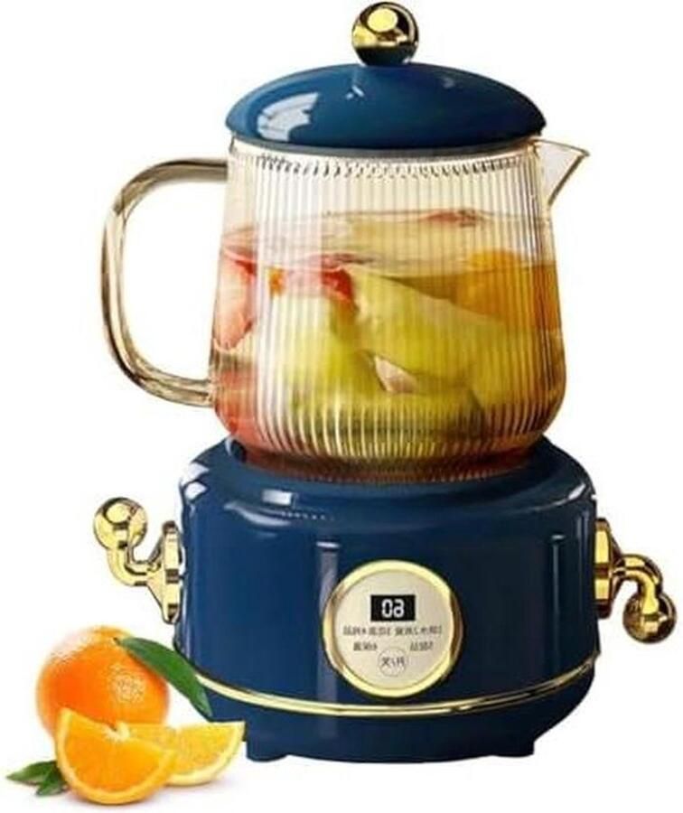 Mini Elektrische Waterkoker Glazen Thee Pot Warme Dranken Maken Smart Anti-Overflow 600ml Zilver