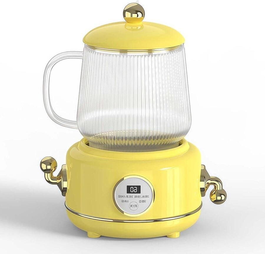 Mini Elektrische Waterkoker Reiskoker Compact Snel Water Koken Geluidsarm en Compact 600 ml Geel