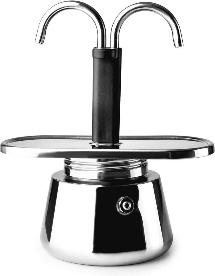 Mini Express Koffiezetapparaat voor 2 Kopjes Roestvrij Staal Geschikt voor Inductie