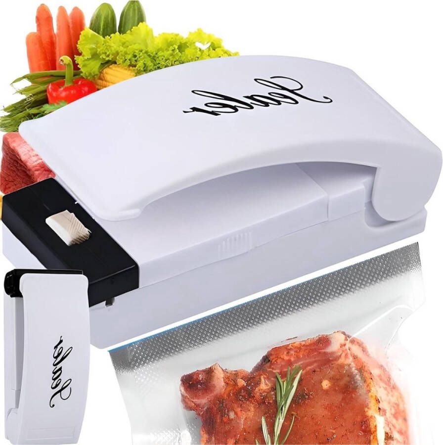 Mini Foil Welding Machine 3.5W Fridge Magnet Bag Sealer Handheld Foil Welder for Pouches Hot Sealer for Handy Pocket Laser Vacuum Machine White