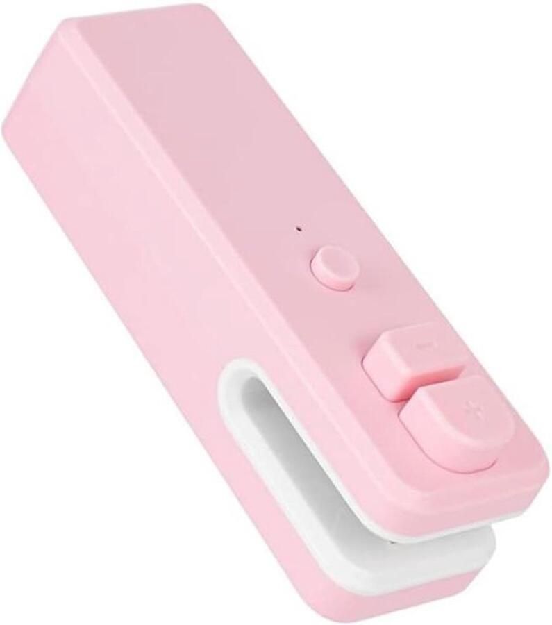 Mini Folie Sealapparaat Zakverzegelaar Snijder Voedsel Opslag 2-in-1 Functie 11 cm Roze