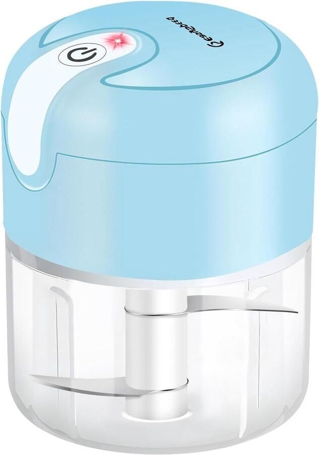 Mini Food Chopper Keukenmachine Compact Snel Ingrediënten Snijden Draadloos Oplaadbaar 250ml Capaciteit Blauw