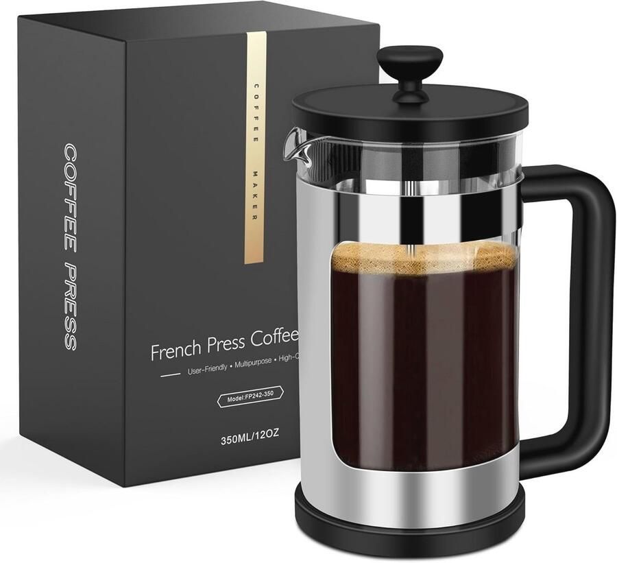 Mini Franse Pers 12 Oz Koffiezetapparaat voor Enkele Servo Hittebestendig Borosilicaat Glas